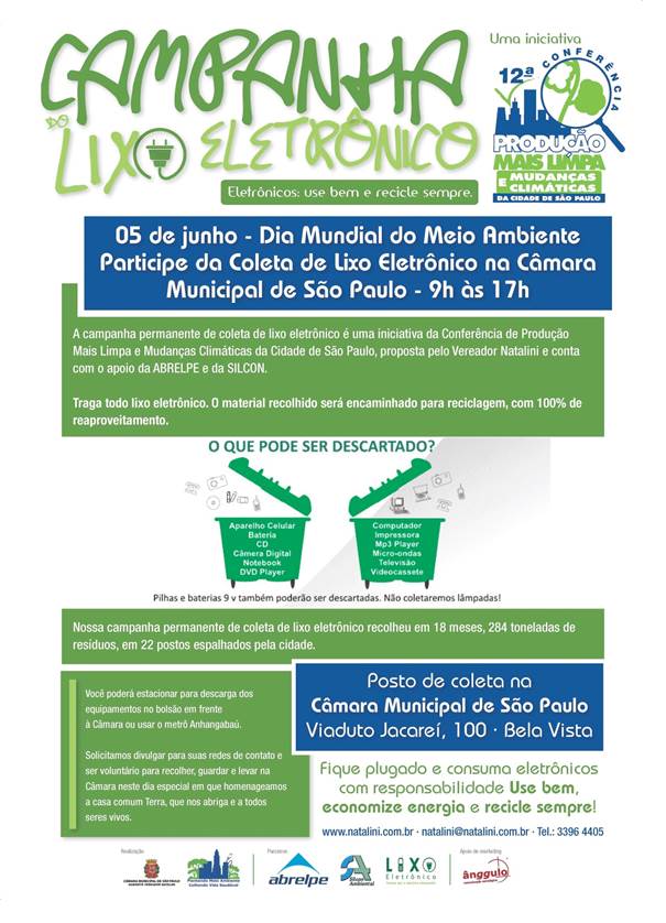 Paulista Viva apoia campanha do lixo eletrônico
